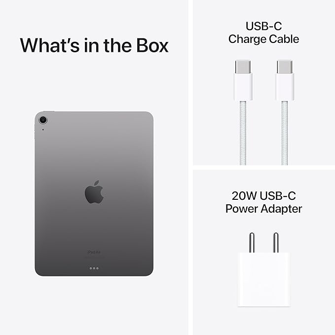 Apple iPad Air 11″ (M2): Liquid Retina Display, 256GB, Landscape 12MP Front Camera / 12MP Back Camera, Wi-Fi 6E, Touch ID, All-Day Battery Life-Gray
