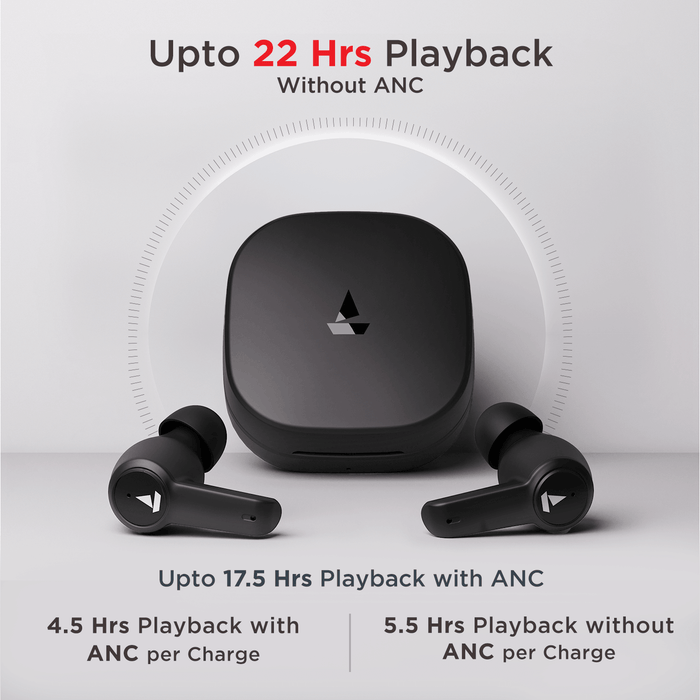 Airdopes 411 ANC with 10mm Drivers, ASAPTM Charge Technology, Up to 25dB ANC, ENx™ Technology, 17.5 Hours Playback