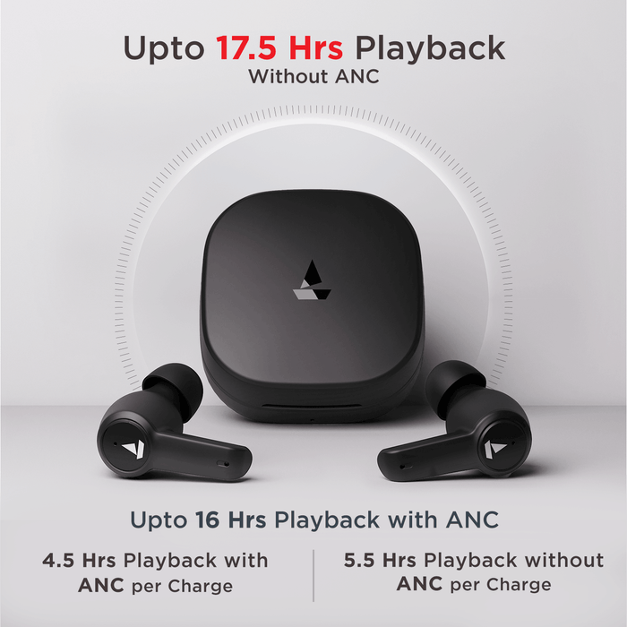 Airdopes 411 ANC with 10mm Drivers, ASAPTM Charge Technology, Up to 25dB ANC, ENx™ Technology, 17.5 Hours Playback