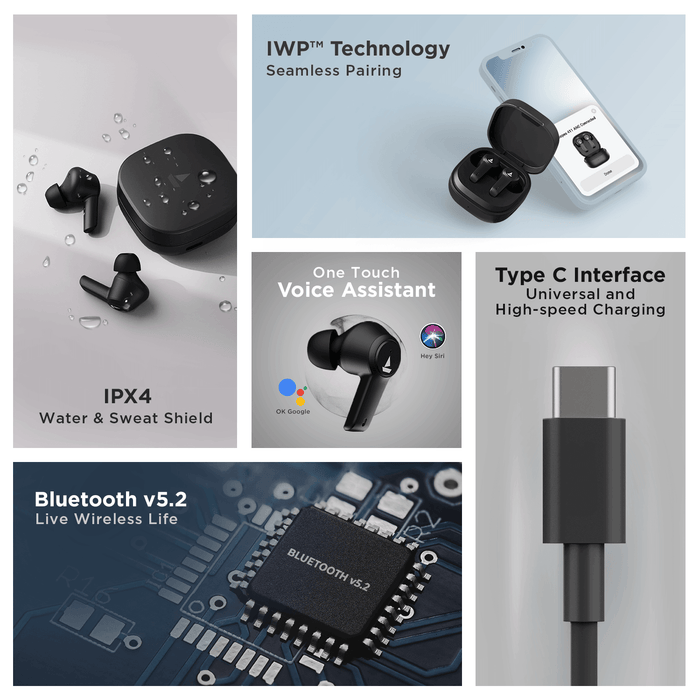 Airdopes 411 ANC with 10mm Drivers, ASAPTM Charge Technology, Up to 25dB ANC, ENx™ Technology, 17.5 Hours Playback