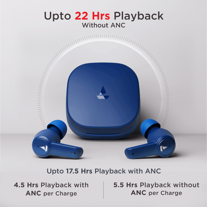 Airdopes 411 ANC with 10mm Drivers, ASAPTM Charge Technology, Up to 25dB ANC, ENx™ Technology, 17.5 Hours Playback
