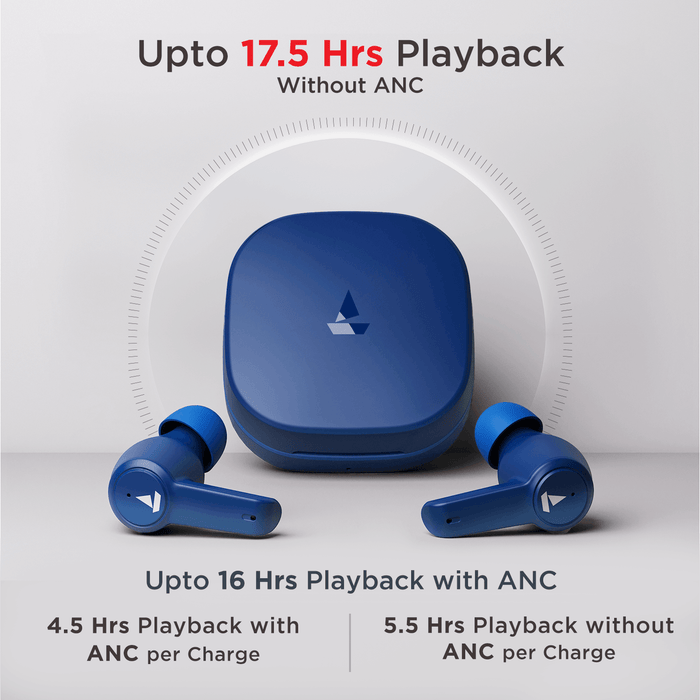 Airdopes 411 ANC with 10mm Drivers, ASAPTM Charge Technology, Up to 25dB ANC, ENx™ Technology, 17.5 Hours Playback