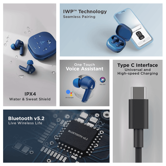 Airdopes 411 ANC with 10mm Drivers, ASAPTM Charge Technology, Up to 25dB ANC, ENx™ Technology, 17.5 Hours Playback