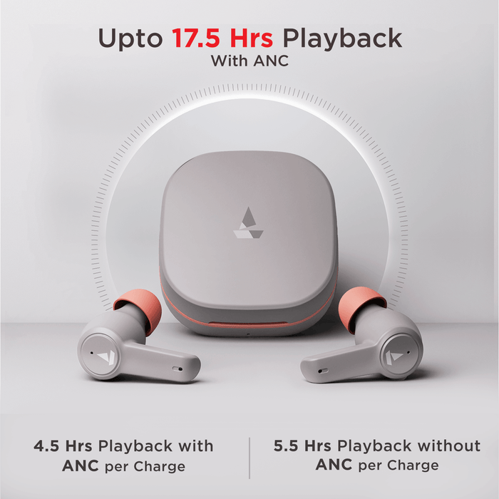 Airdopes 411 ANC with 10mm Drivers, ASAPTM Charge Technology, Up to 25dB ANC, ENx™ Technology, 17.5 Hours Playback