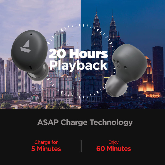 Airdopes 381 - 7mm Rhythmic Dynamic Drivers, IPX5 Sweat & Water Resistance Technology, Nonstop Music UpTo 20 Hours