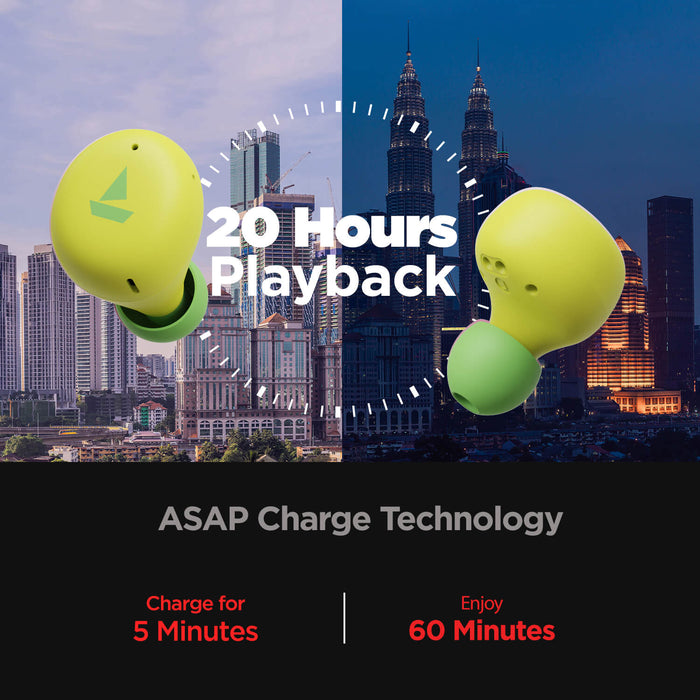 Airdopes 381 - 7mm Rhythmic Dynamic Drivers, IPX5 Sweat & Water Resistance Technology, Nonstop Music UpTo 20 Hours