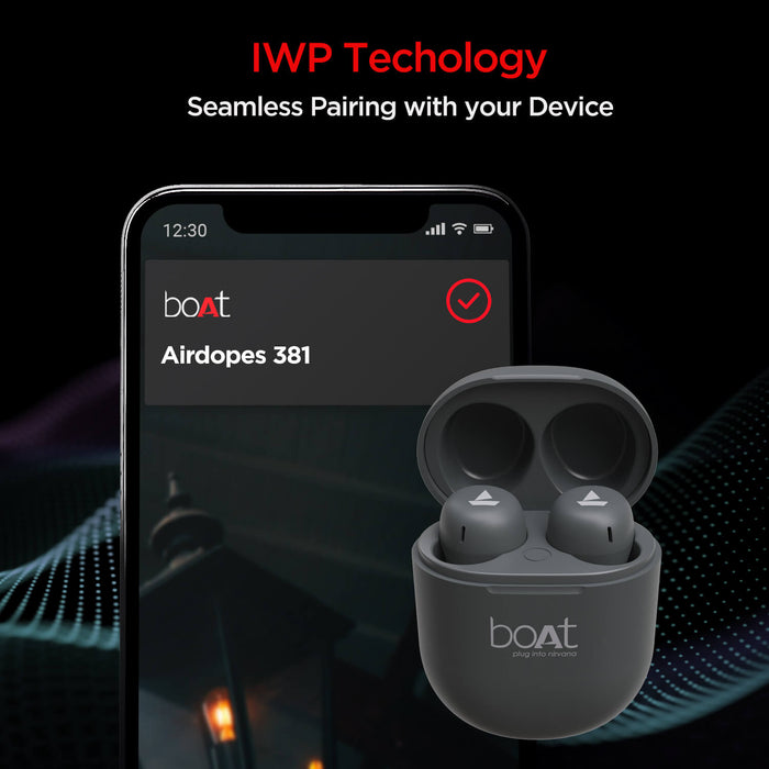 Airdopes 381 - 7mm Rhythmic Dynamic Drivers, IPX5 Sweat & Water Resistance Technology, Nonstop Music UpTo 20 Hours