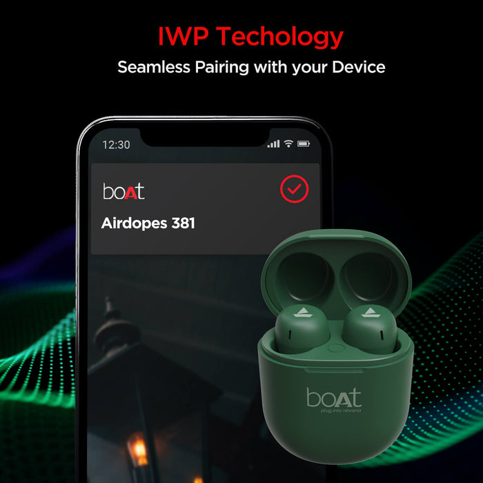 Airdopes 381 - 7mm Rhythmic Dynamic Drivers, IPX5 Sweat & Water Resistance Technology, Nonstop Music UpTo 20 Hours