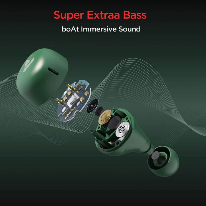Airdopes 381 - 7mm Rhythmic Dynamic Drivers, IPX5 Sweat & Water Resistance Technology, Nonstop Music UpTo 20 Hours